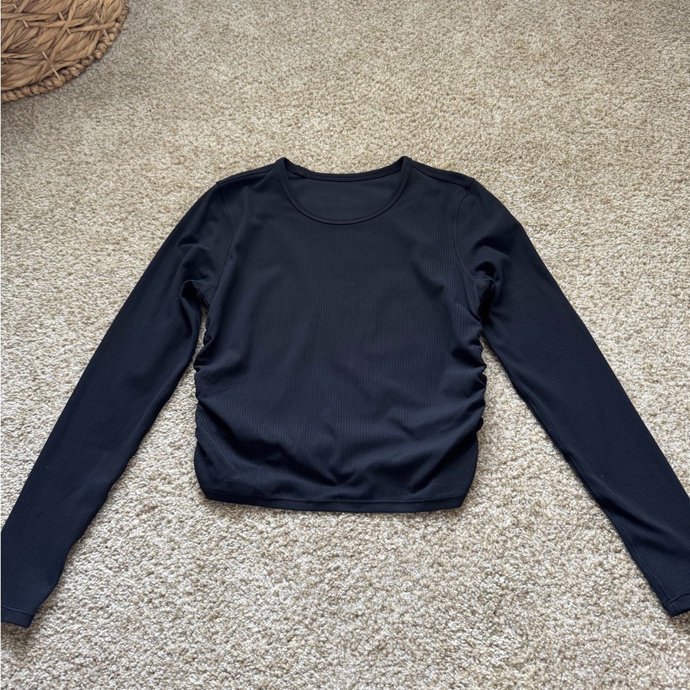 lululemon athletica All It Takes Nulu Black Long Sleeve Top - Size 6
